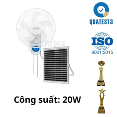 Quạt Treo Tường Năng Lượng Mặt Trời 20W KITAWA - KQ10.20