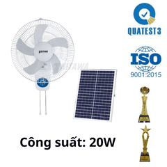 Quạt Treo Tường Năng Lượng Mặt Trời 20W KITAWA - KQ10.20