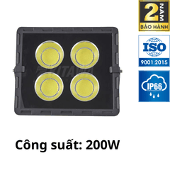 [200W] Đèn Pha LED Điện 200W Chống Chói, Ánh Sáng Trắng AC.DP01.200
