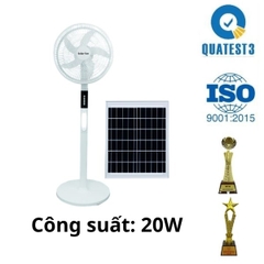 Quạt Đứng Năng Lượng Mặt Trời 20W Màu Trắng 16 inch