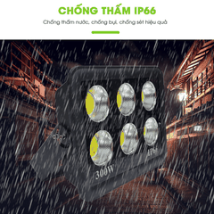 [300W] Đèn Pha LED Điện 300W Chống Chói, Ánh Sáng Trắng AC.DP01.300