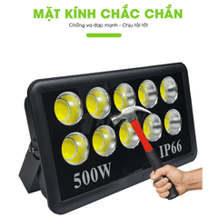 [500W] Đèn Pha LED Điện 500W Chống Chói, Ánh Sáng Trắng AC.DP01.500