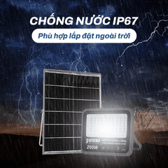Đèn Pha Năng Lượng Mặt Trời Chống Chói 200W KITAWA - DP19.200