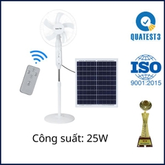 Quạt Năng Lượng Mặt Trời Màu Trắng Kitawa 25W KQ725-T