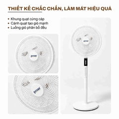 Quạt Đứng Năng Lượng Mặt Trời 20W Màu Trắng 16 inch
