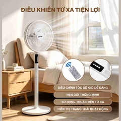 Quạt Đứng Năng Lượng Mặt Trời 20W Màu Trắng 16 inch