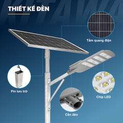 Đèn Đường Công Trình Năng Lượng Mặt Trời 32W 2 Khoang KITAWA - BCDT8.32