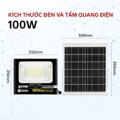 Đèn Pha Năng Lượng Mặt Trời 100W Lite BDP26.100 KITAWA Chống Nước IP67