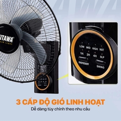 Quạt Treo Tường Năng Lượng Mặt Trời 20W KITAWA Thông Minh - KQ15.20