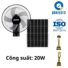 Quạt Treo Tường Năng Lượng Mặt Trời 20W KITAWA Thông Minh - KQ15.20