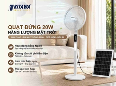 Quạt Đứng Năng Lượng Mặt Trời 20W Màu Trắng 16 inch