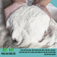 Bột Nhẹ Câu Cá - Bột nhẹ có tác dụng làm nhẹ mồi câu, giúp mồi rơi chậm rãi, nhẹ nhàng, trong quá trình rơi xuống đáy, mồi rã tự nhiên thu hút cá đớp mồi nhanh hơn.