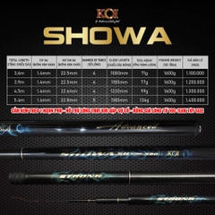 Cần KOI Showa Tổng Hợp 5H 28i - Chất Liệu Carbon Cao Cấp - Nhẹ - Giữ Cá Tốt - Có size 3m6 - 3m9 - 4m5 - 5m4