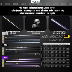 Cần Câu Đài Tổng Hợp KOI VERSION 3 FISHING CARBON 30T-40T PHIỂN BẢN MỚI NHẤT - Cần Câu Cá Phi Chép