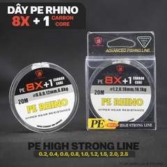 [Combo Dây PE + LƯỠI] Dây PE Rhino Lõi Carbon Chống Xoắn + 100 Lưỡi Nanh Sói Đen (có số 8, 9)