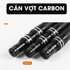 Cán Vợt CarBon - Cán Vợt Cá Size 2M1 - Nhẹ - Khỏe Phù Hợp Mọi Loại Vợt Trên Thị Trường