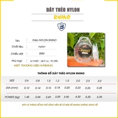 [MUA TRỤC TẶNG THẺO NYLON RHINO] - Dây Câu Cá - Mua 1 Dây Trục Size Bất Kì Tặng 1 Thẻo Size Bất Kì - Chất Liệu Nylon, Tải Trọng Cao, Chất Liệu Ổn Định