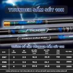 Cần Câu Thunder Sấm Sét 10H - Cần Nhẹ - Chuyên Cẩu Gạc | Có Size 2m7, 3m6, 4m5 |