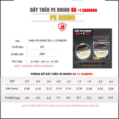 [Combo Dây PE + LƯỠI] Dây PE Rhino Lõi Carbon Chống Xoắn + 100 Lưỡi Nanh Sói Đen (có số 8, 9)