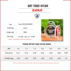 [MUA TRỤC TẶNG THẺO NYLON RHINO] - Dây Câu Cá - Mua 1 Dây Trục Size Bất Kì Tặng 1 Thẻo Size Bất Kì - Chất Liệu Nylon, Tải Trọng Cao, Chất Liệu Ổn Định