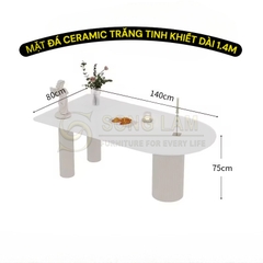 Bàn Ăn Pillar Ivory DT31