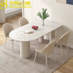 Bàn Ăn Pillar White Silk DT32