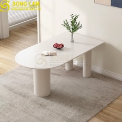 Bàn Ăn Pillar White Silk DT32