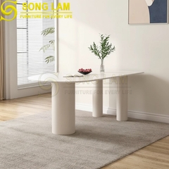 Bàn Ăn Pillar White Silk DT32