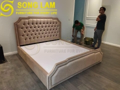 Giường ngủ Quý tộc — Đầu Giường Chần Nút Luxury GT0111