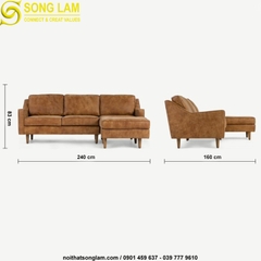 Ghế sofa cao cấp da bò Sông Lam Dallas Scandinavian SUH0111