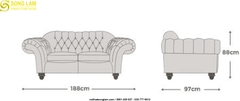 Ghế sofa Chesterfield Sông Lam Claridge SUI0814