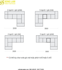 Sofa góc Sông Lam Frith 5 chỗ ngồi SUL0312A