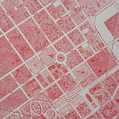 Tranh Riso A3 "Sài Gòn Map Red"