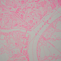 Tranh Riso A3 "Sài Gòn Map Pink"