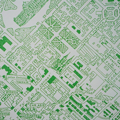 Tranh Riso A3 "Sài Gòn Map Green"