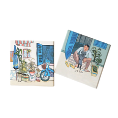 Lót ly gốm "Set 2 - Hẻm nằm trong hẻm"