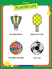 Móc khoá Pickleball "Dân chơi Thể thao"