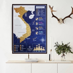 Bản đồ cào "Việt Nam - Xanh dương"