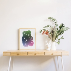 Tranh Riso A5 "Dark Berry Gummy Bear"