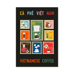 Tranh kỹ thuật số A2 A3 A4 "Cà Phê Stamps"