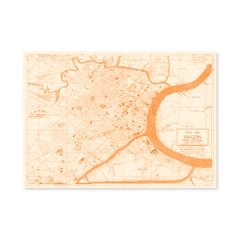 Sài Gòn Map Orange A3 Riso Print