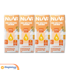 Sữa Tươi Lên Men Tiệt Trùng NUVI Vị Cam 4x170ml