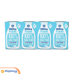 Sữa tươi ít đường bổ sung sữa non Meta Fresh 4*110ml