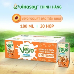Sữa chua uống Veyo Yogurt vị đào tiên nhật 180ml - Lốc 3 hộp, thùng 10 lốc