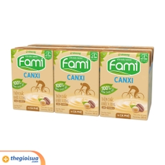 Sữa đậu nành Fami Canxi vị cà phê 6x200ml - thùng 6 lốc