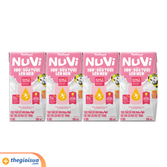 Sữa Tươi Lên Men Tiệt Trùng NUVI Vị Dâu 4x100ml