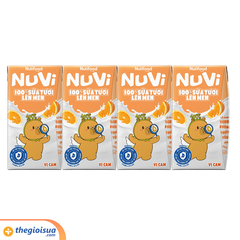 Sữa Tươi Lên Men Tiệt Trùng NUVI Vị Cam 4x100ml