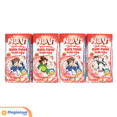 Sữa Tươi Trái Cây Nuvi Dâu hộp 110ml