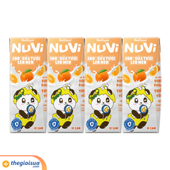 Sữa Tươi Lên Men Tiệt Trùng NUVI Vị Cam 4x170ml