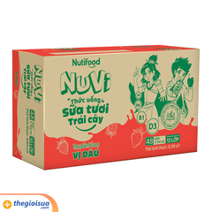 Sữa Tươi Trái Cây Nuvi Dâu hộp 110ml
